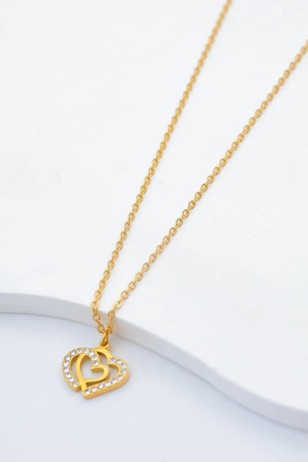 Collier pendentif cœur diamant en acier inoxydable, choisir la longueur de collier - Bijouinox Paris