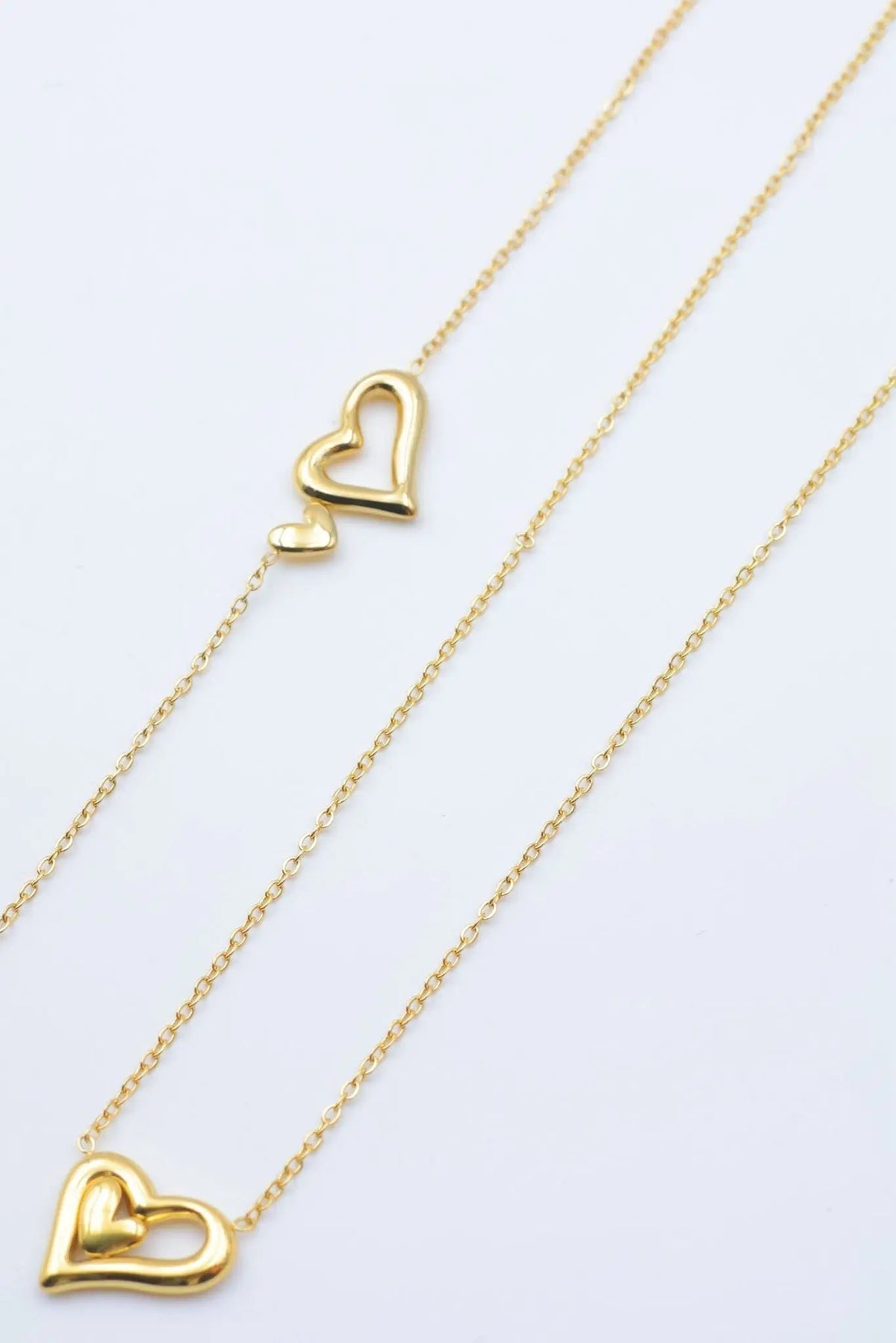 Parure duo cœur en acier inoxydable, idée cadeau bijou à moins de 50 euros - Bijouinox Paris