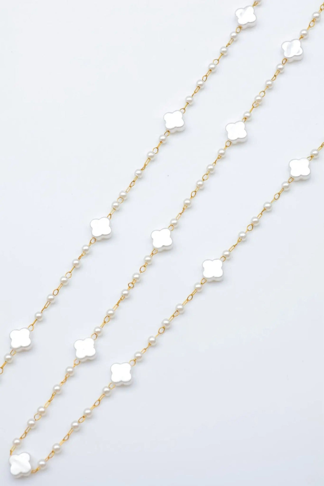 Parure trèfle perlé en acier inoxydable 316L hypoallergénique - Bijouinox Paris