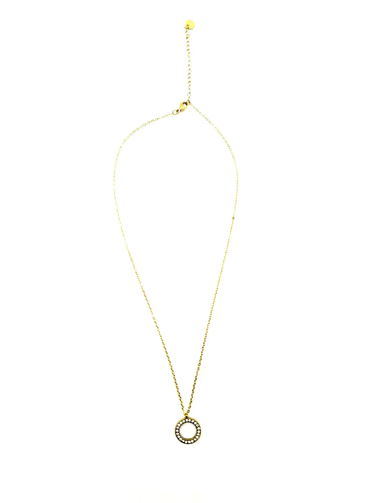 Collier Pendentif Cercle Doré Bijouinox