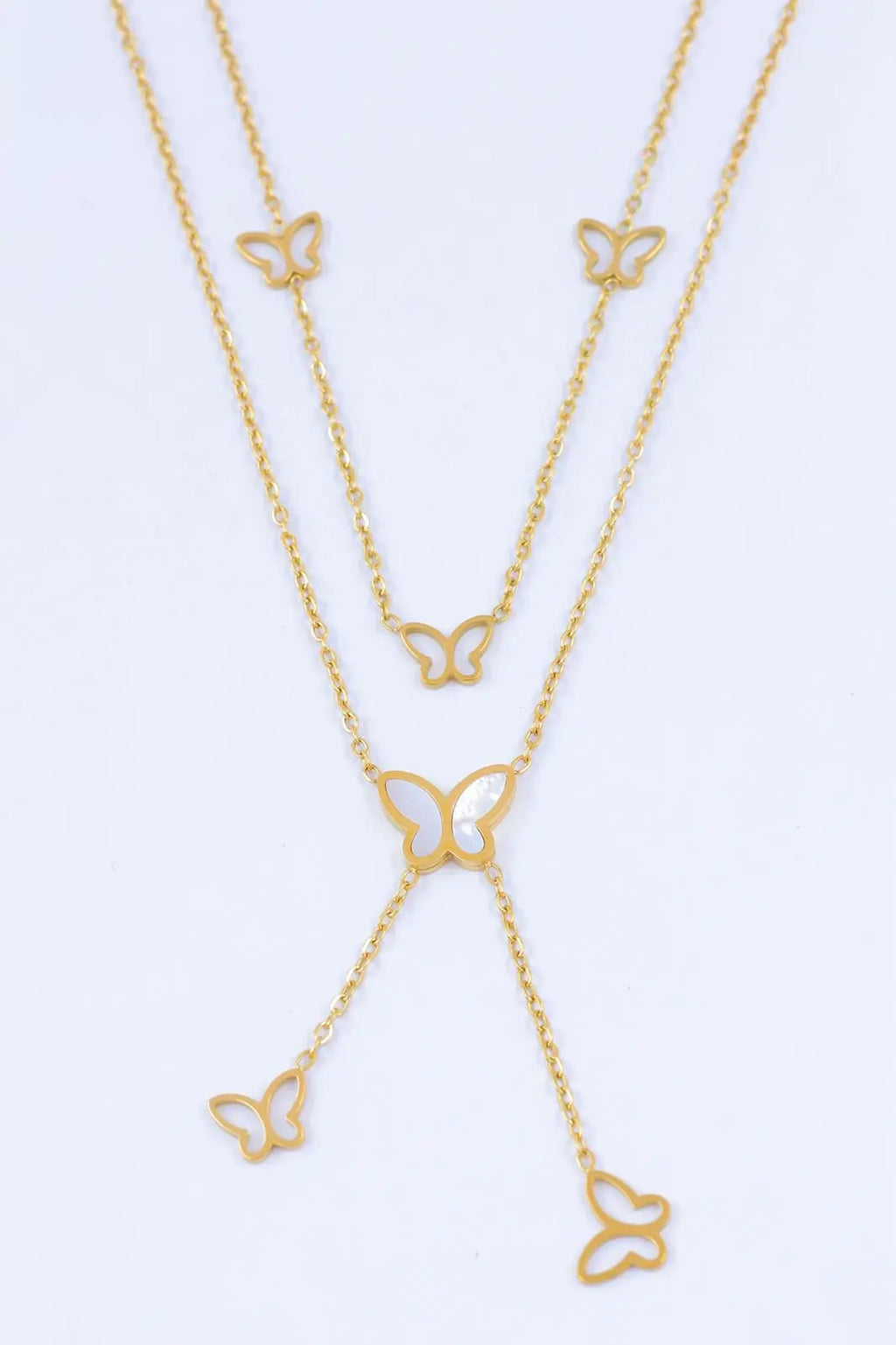 Collier papillon blanc Bijouinox