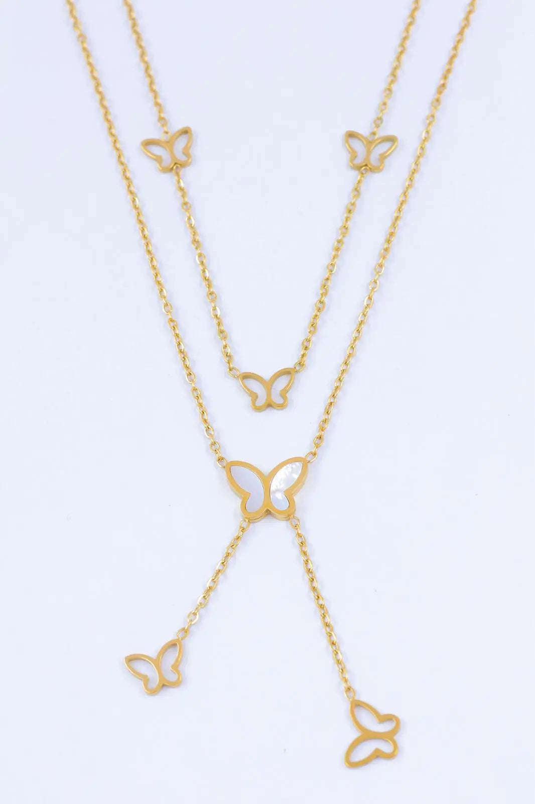 Collier papillon blanc Bijouinox