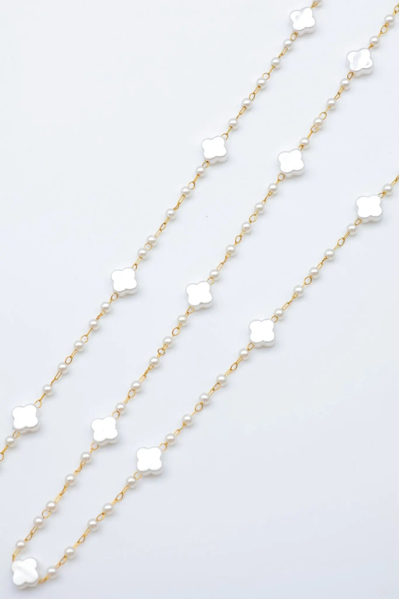 Parure en Acier Inoxydable Trèfle Perlé Bijouinox