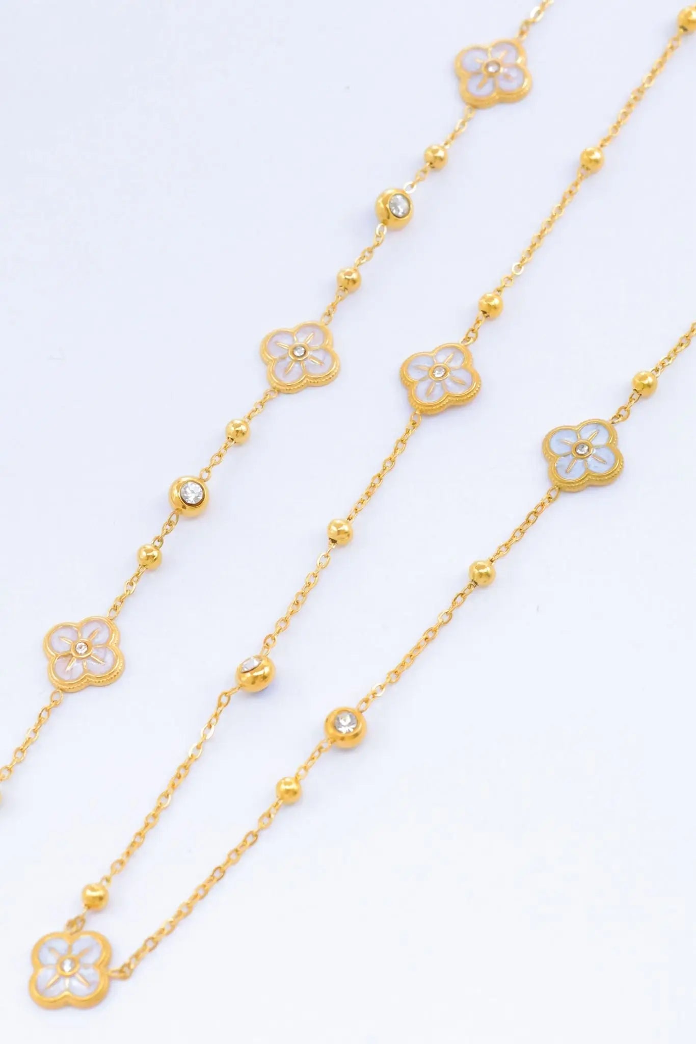 Parure en Acier Inoxydable Fleur Cristal Bijouinox