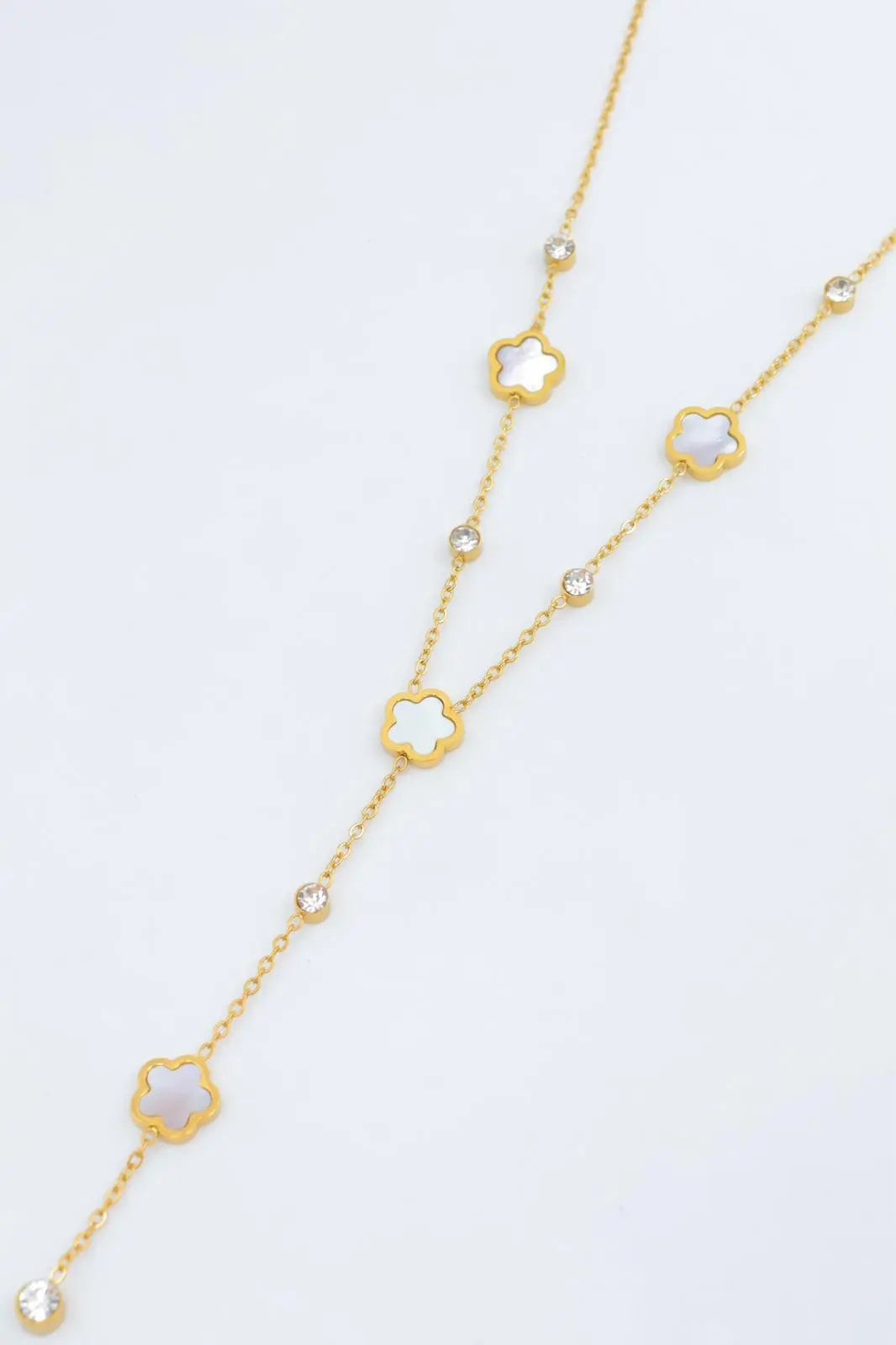 Collier trèfle blanc Bijouinox