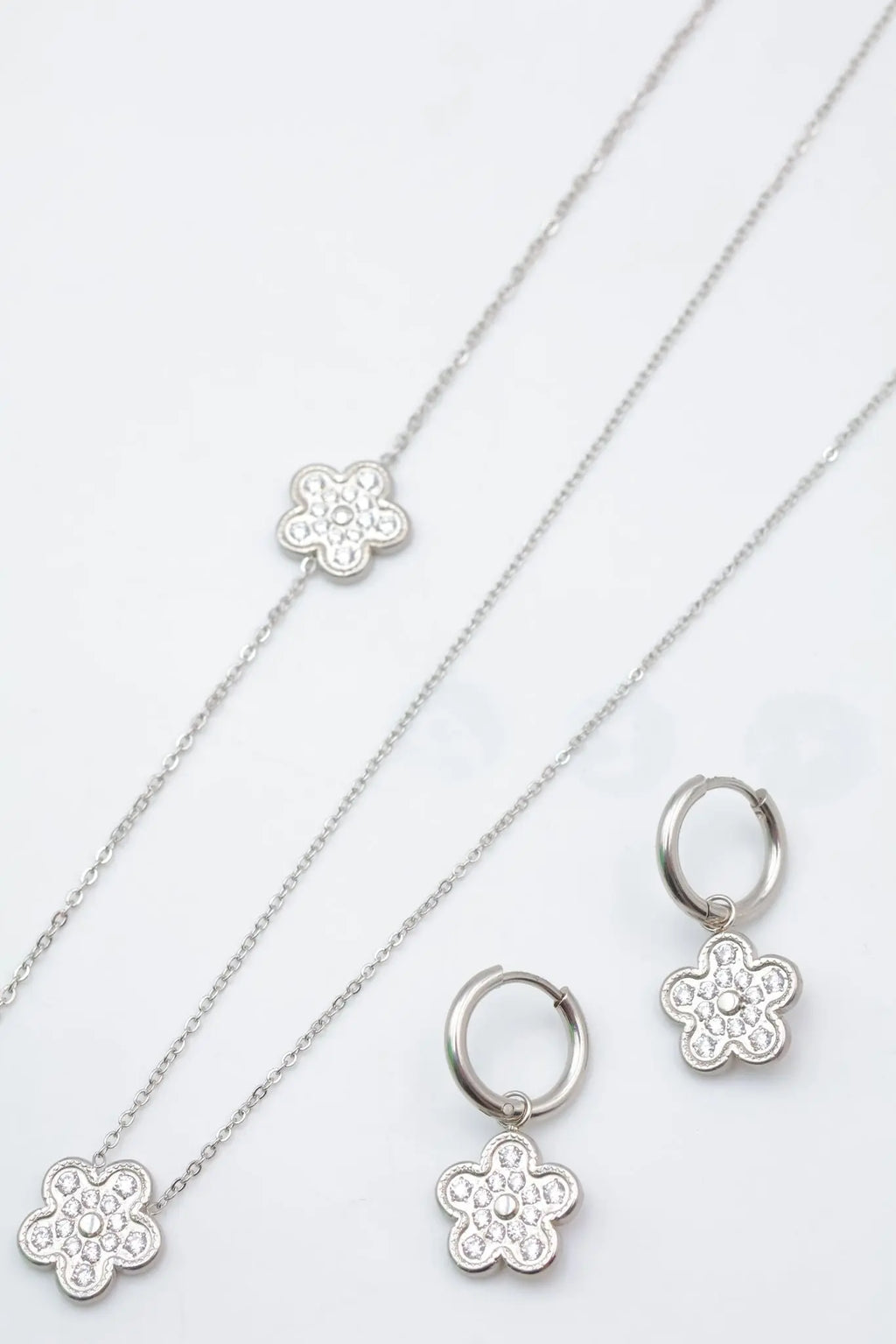 Parure en Acier Inoxydable Fleur Élégance Bijouinox