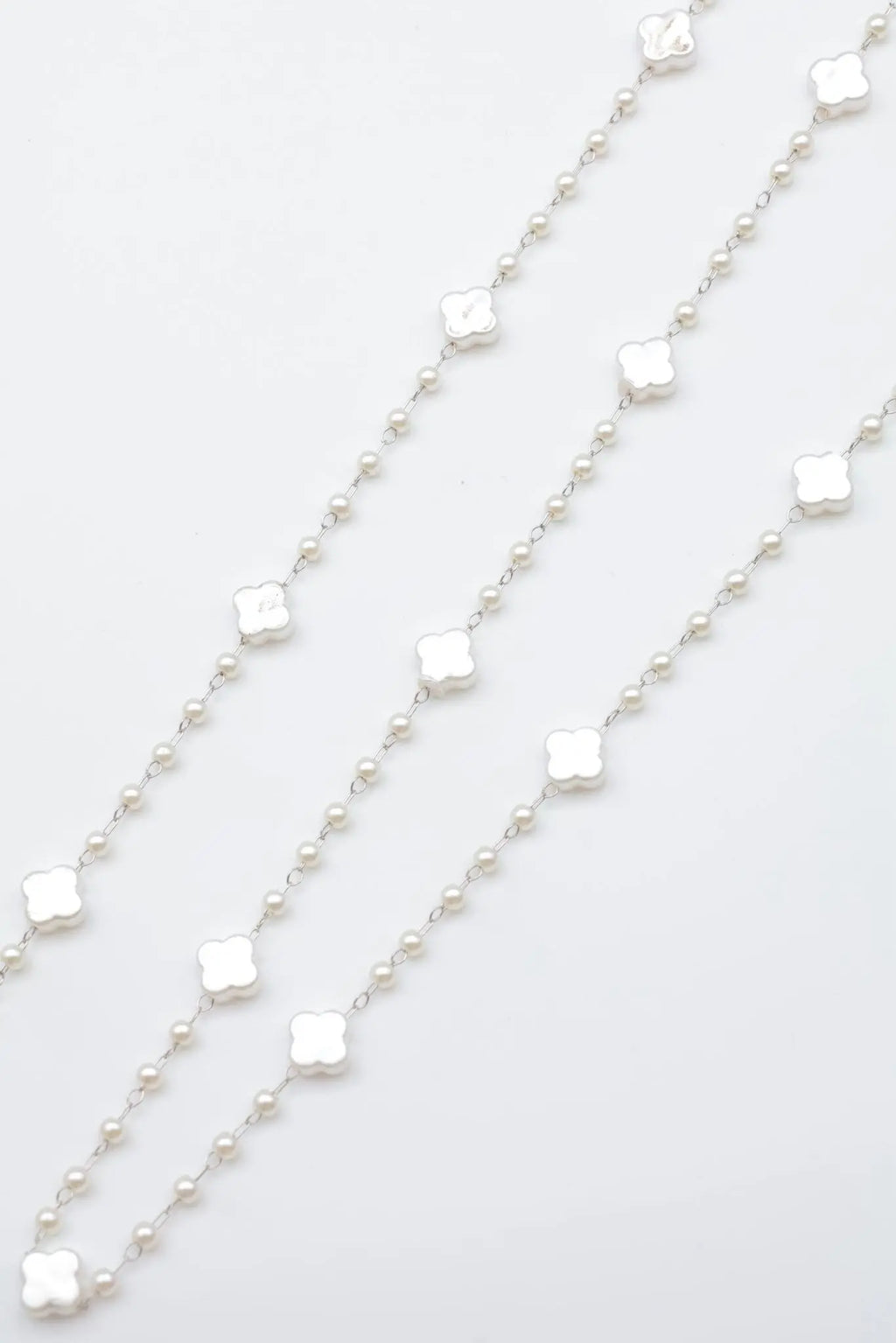 Parure en Acier Inoxydable Trèfle Perlé Bijouinox